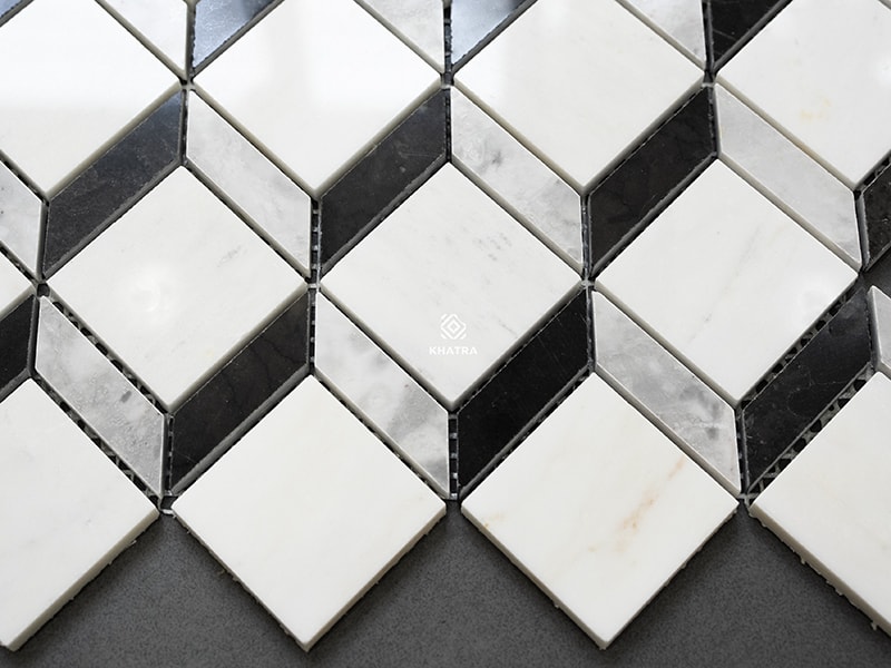 Hình chụp bề mặt gạch mosaic KM Diamond Mix