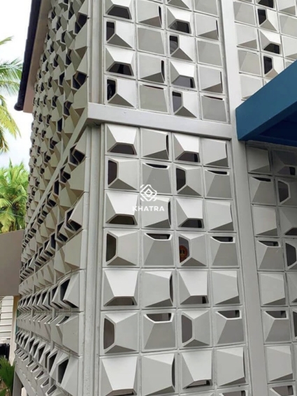 Gạch bông gió bánh ú ốp tường ngoại thất