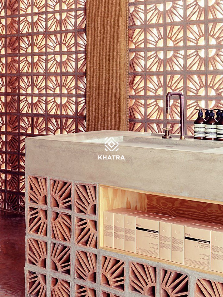 Gạch thông gió tuynel ốp quầy bar