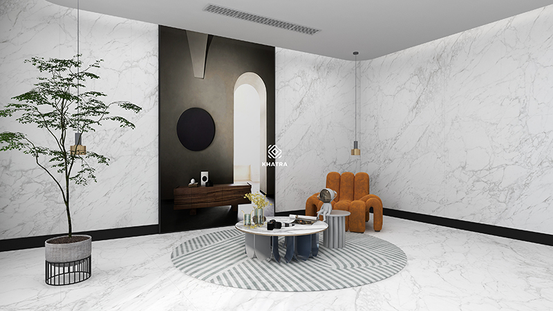 Gạch Big Slab Wonderfull White ốp lát sảnh