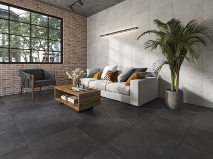 Phối gạch phòng khách phong cách Contemporary