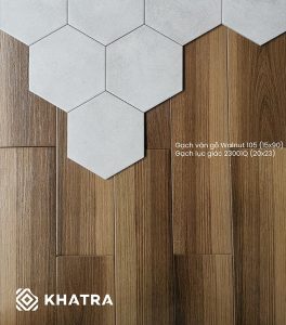 Gạch gỗ W1593105 phối lục giác xám