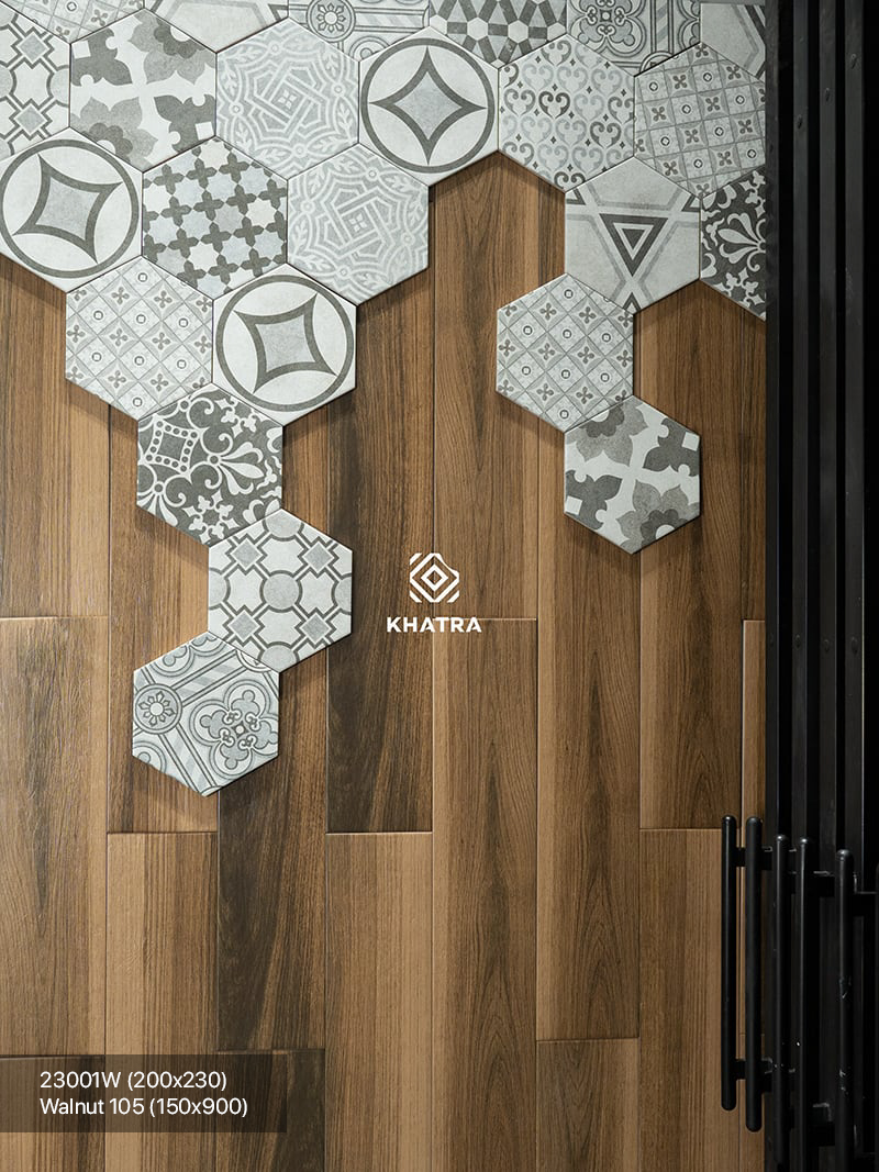 Walnut 105 phối lục giác 23001W