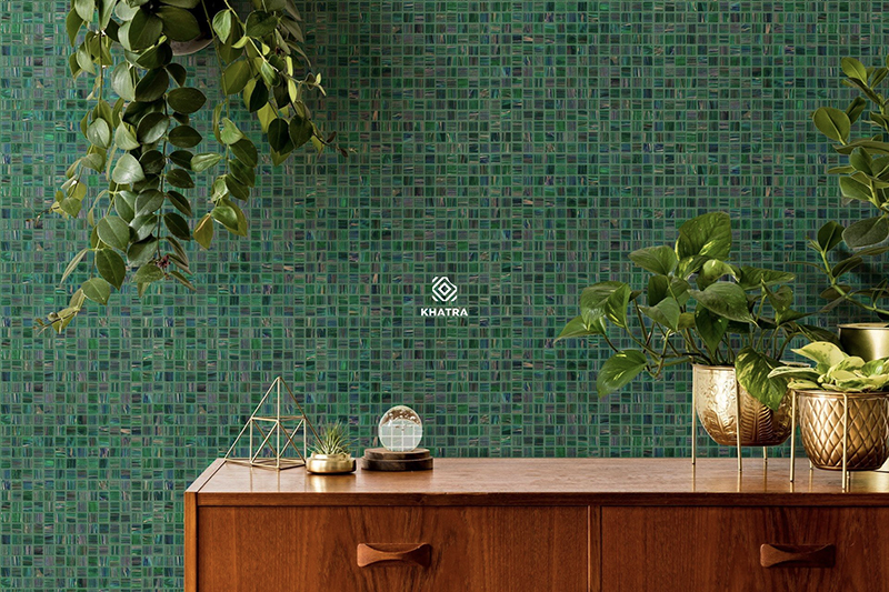 Small blue square mosaic wall tile