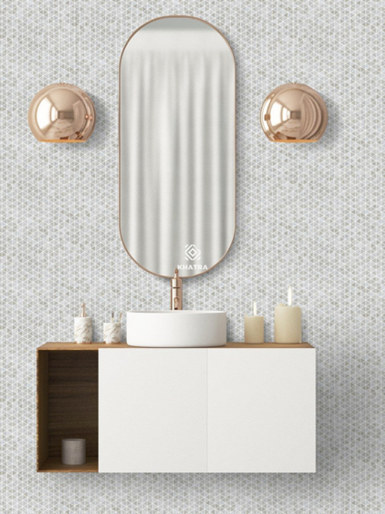 Gạch Mosaic thuỷ tinh mờ hình tam giác ốp tường Gạch Mosaic thuỷ tinh mờ hình tam giác ốp tường