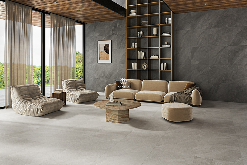 LODE STONE 16GM floor tile paired with 18GM wall tile