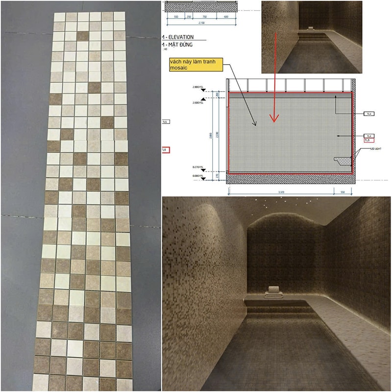 Thiết kế và mẫu gạch mosaic dự án Sycamore