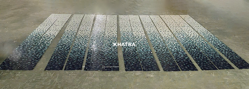 Sản xuất gạch customize Mosaic tranh sóng biển dự án Hyatt Hạ Long