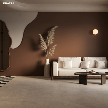 Gạch Alba Beige 60x60 lát nền phòng khách