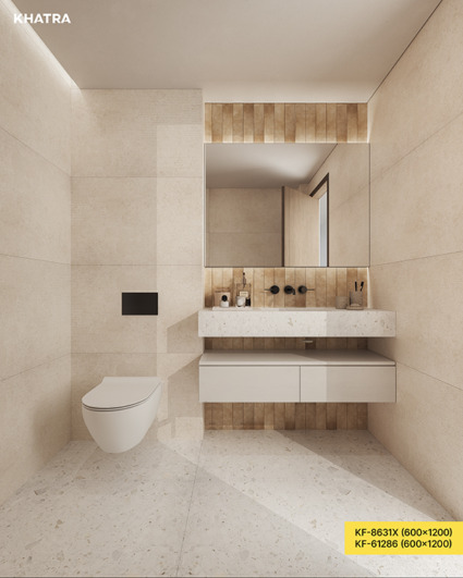 Thiết kế phòng tắm sử dụng gạch Terrazzo lát nền