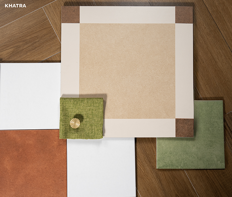 Close-up photo of 400x400 cement floor tile sample