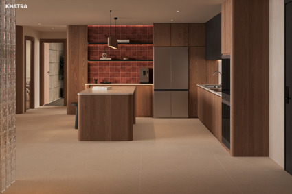 Gạch Pietra 12M lát nền bếp căn hộ chung cư
