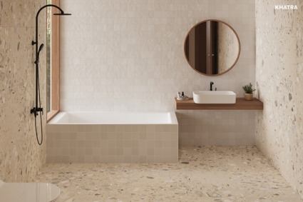 Gạch Terrazzo Lithos 01M lát nền và ốp tường wc