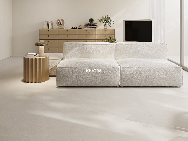 Gạch Sicilia Bianco lát nền phòng khách